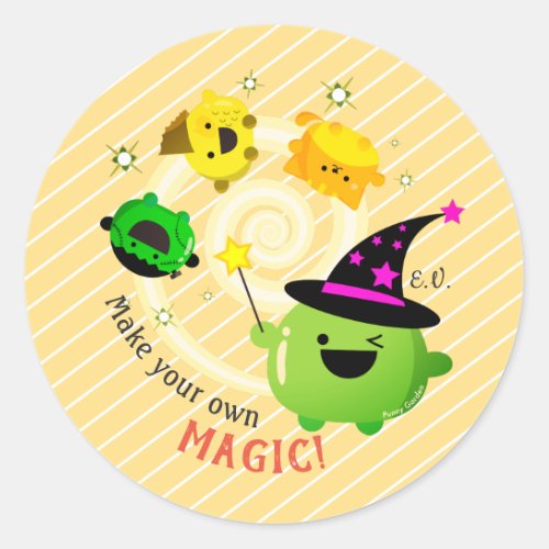 Mochi Halloween _ Make your own Magic Classic Round Sticker
