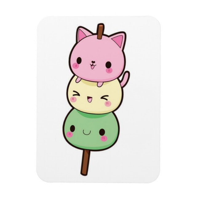 Mochi Ice Cream Kittens Magnet (Vertical)