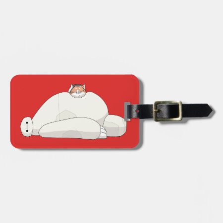 Mochi Laying On Baymax Luggage Tag