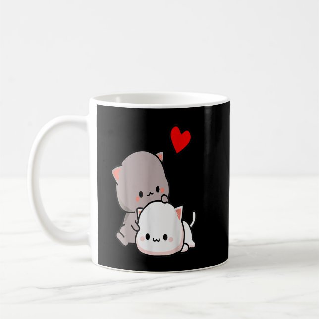Mochi peach cat goma love, Valentine’s day 2022  Coffee Mug (Left)