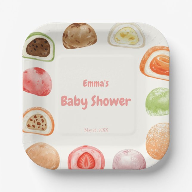 Mochi-sweet and full of love! ペーパープレート paper plates (Front)