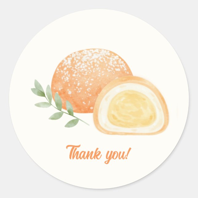 Mochi-sweet and full of love!  classic round sticker (Front)