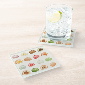 Mochi-sweet and full of love! glass coaster