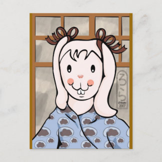 Mochi Year of the Rabbit Girl Postcard
