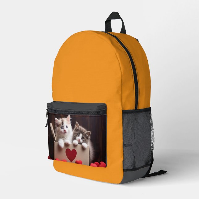 Mochila Dos Gatitos en su caja Printed Backpack (Back Corner Right)