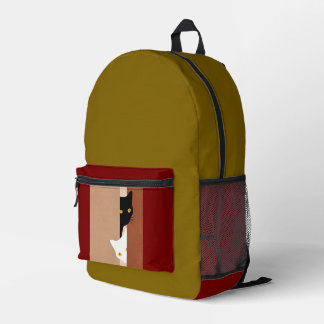 Mochila Dos Gatos Asomados Printed Backpack