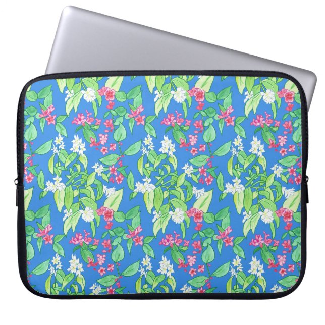 Mock Orange Blossom and Weigelia Laptop Sleeve (Front)