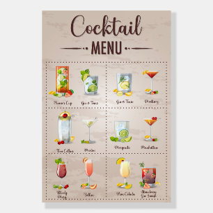 Mock tail menu foam board