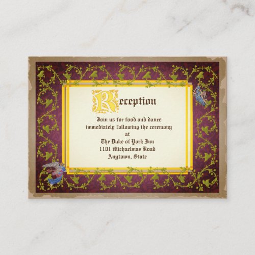 Mock Up Medieval Illuminated Manuscript Wedding Enclosure Card