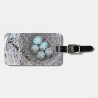 Mocking Bird Nest with Eggs Luggage Tag