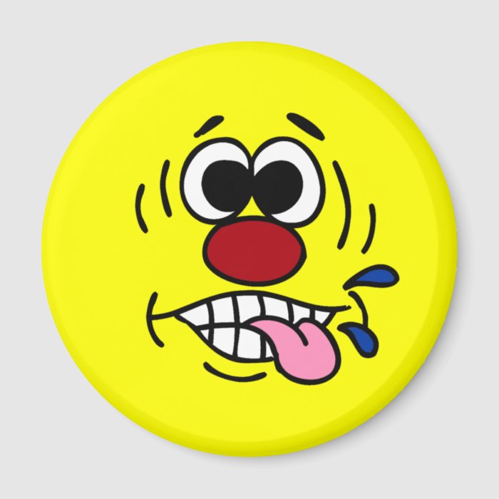 Rude Smiley Face Grumpey Refrigerator Magnet