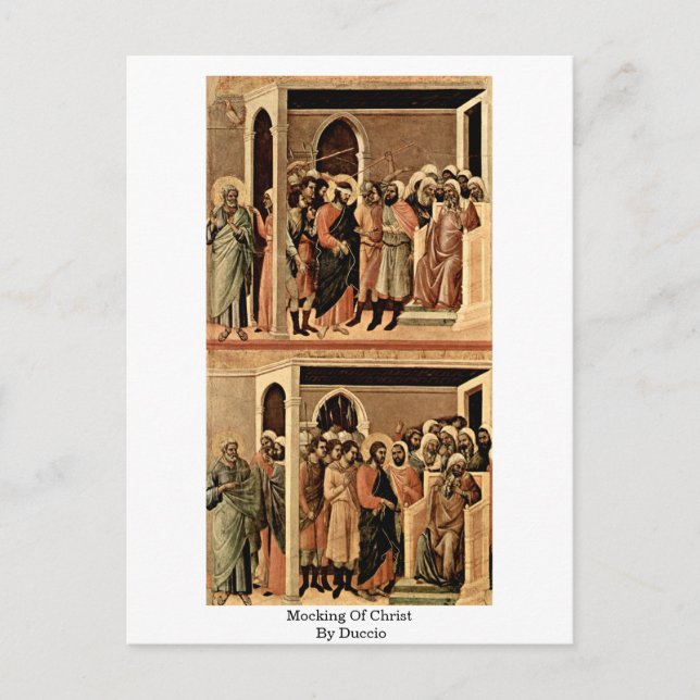 Mocking Of Christ By Duccio Postcard (Front)