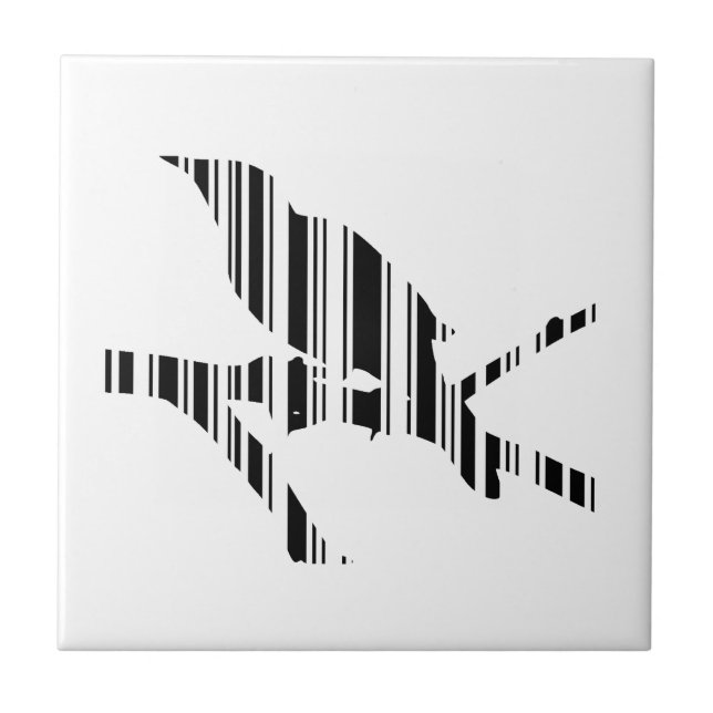 MOCKINGBIRD BAR CODE Bird Barcode Pattern Design Tile (Front)