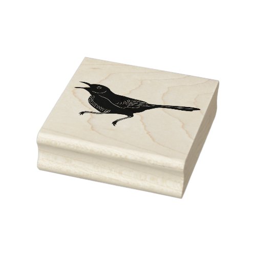 Mockingbird Simple Illustration Rubber Stamp