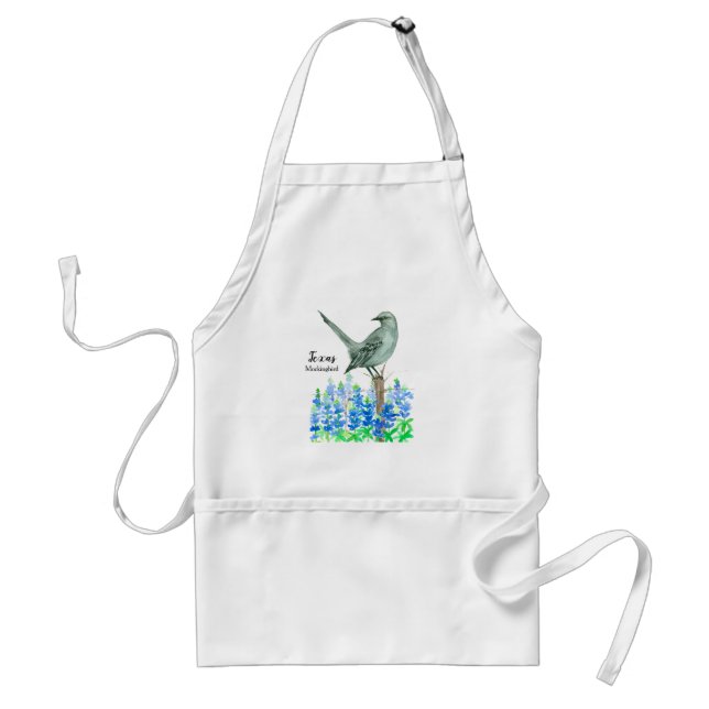 Mockingbird State Bird of Texas Gift For Chef Adult Apron (Front)