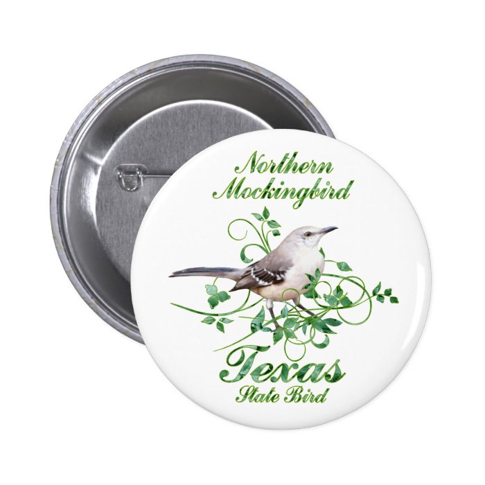 Mockingbird Texas State Bird Pinback Buttons