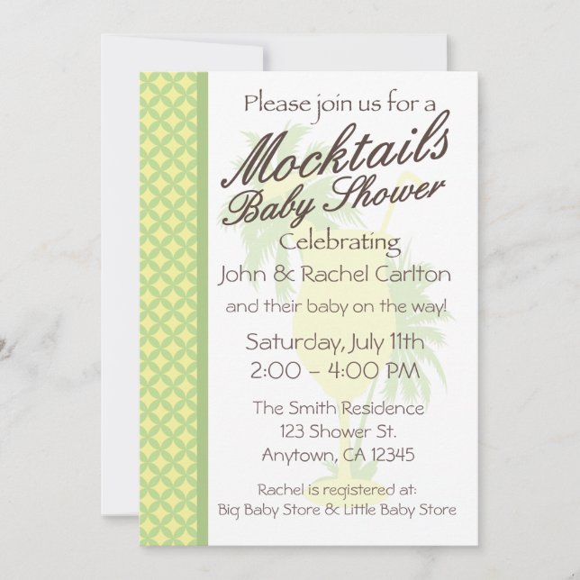 Mocktail Baby Shower Invitation (N) (Front)