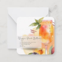 Mocktail Peach Bellini & Piña Colada Party Favor  Note Card