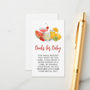 Mocktail Summer Baby Shower Books for Baby Enclosure Card