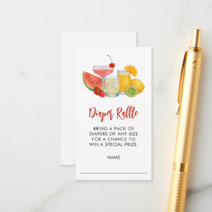 Mocktail Summer Baby Shower Diaper Raffle Enclosure Card