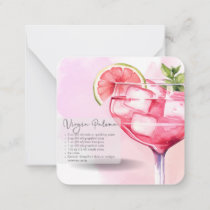Mocktail Virgin Paloma & Mulled Wine Party Favor  Note Card