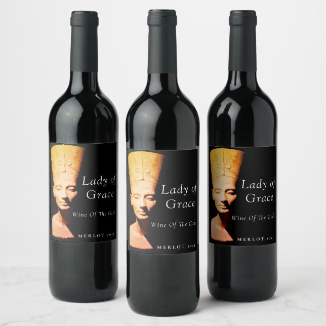 Mockup Ancient Egypt Nefertiti Custom Wine Labels (Bottles)