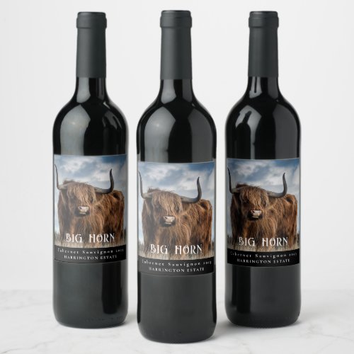 Mockup Big Horn Cattle Custom Wine Labels
