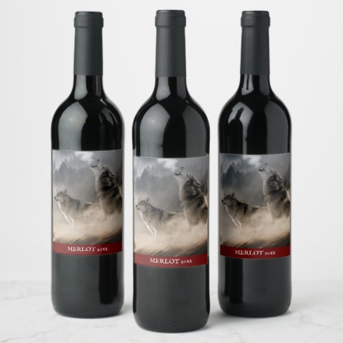 Mockup Elegant Wolf Custom Wine Label
