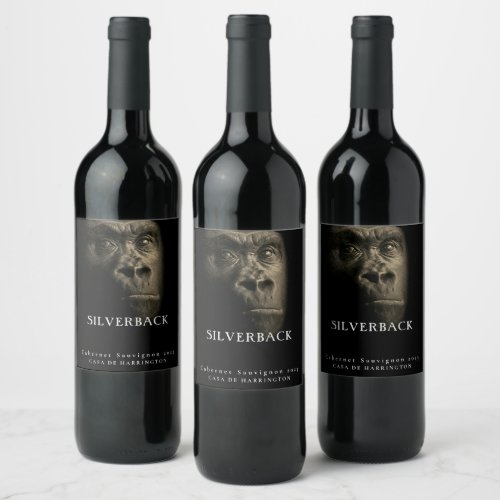 Mockup Gold Gorilla Silverback Custom Wine Labels