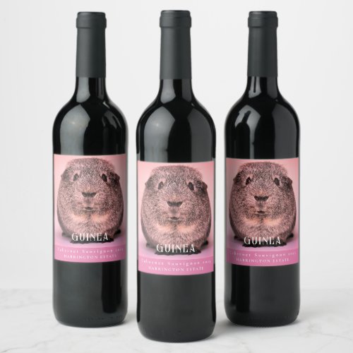 Mockup Guinea Pig Pink Custom Wine Labels