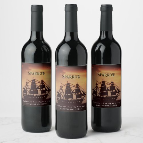 Mockup Pirate Ship Custom Wine Labels