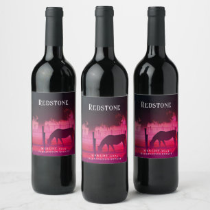 Mockup Ranch, Horse, Sunset Custom Wine Labels