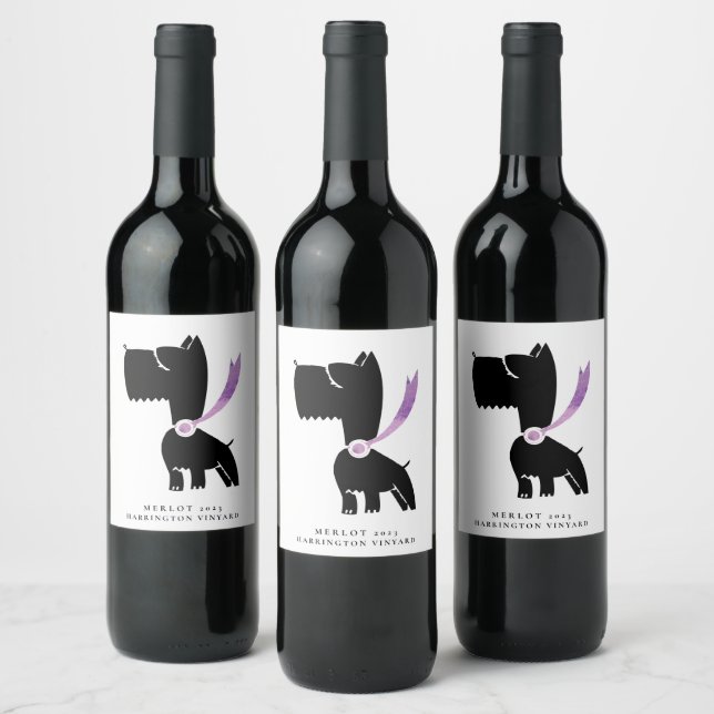 Mockup Scotty Dog Lover Custom Wine Labels (Bottles)