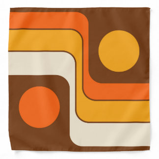 Mod 1970s Retro Style Geometric Design Bandana