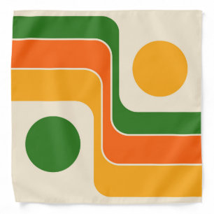 Mod 1970s Retro Style Geometric Design Bandana