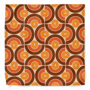 Mod 1970s Retro Style Geometric Design Bandana