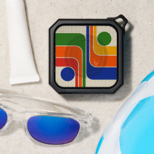 Mod 1970s Retro Style Geometric Design Bluetooth Speaker