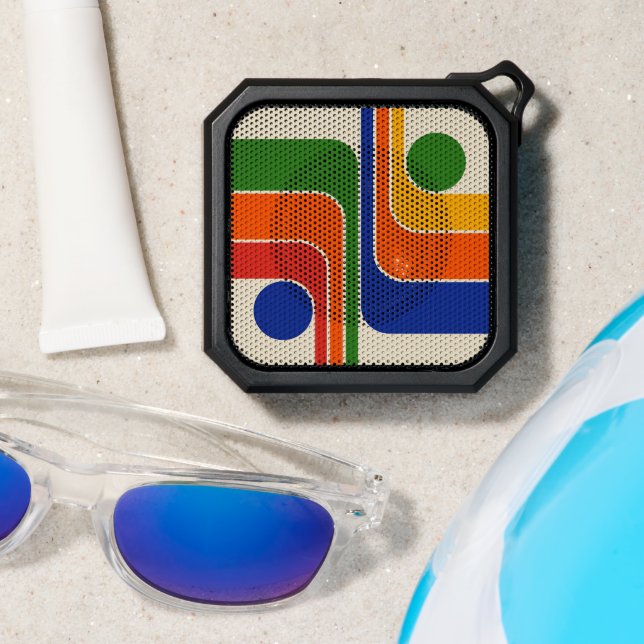 Mod 1970s Retro Style Geometric Design Bluetooth Speaker (Insitu(Beach))