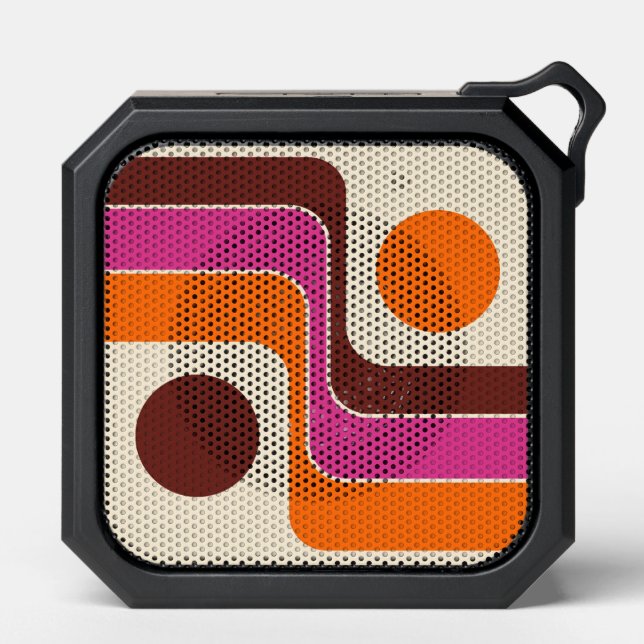Mod 1970s Retro Style Geometric Design Bluetooth Speaker (Front)