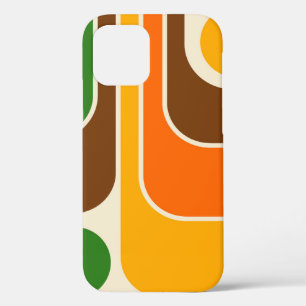 Mod 1970s Retro Style Geometric Design iPhone 12 Case
