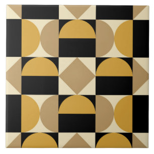 Mod 1970s Retro Style Geometric Design Ceramic Tile
