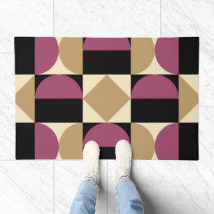 Mod 1970s Retro Style Geometric Design Doormat