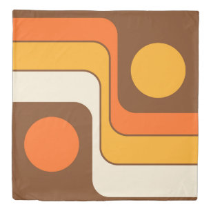 Mod 1970s Retro Style Geometric Design Duvet Cover