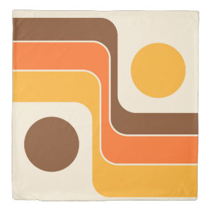 Mod 1970s Retro Style Geometric Design Duvet Cover
