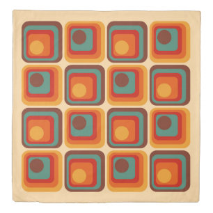 Mod 1970s Retro Style Geometric Design Duvet Cover