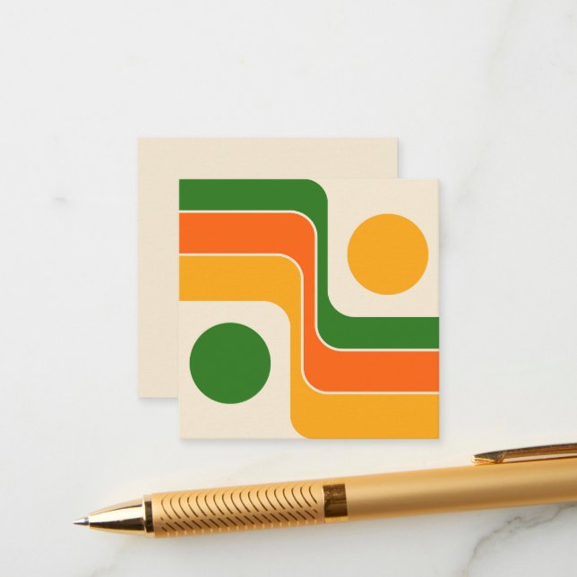 Mod 1970s Retro Style Geometric Design Enclosure Card (Front/Back In Situ)