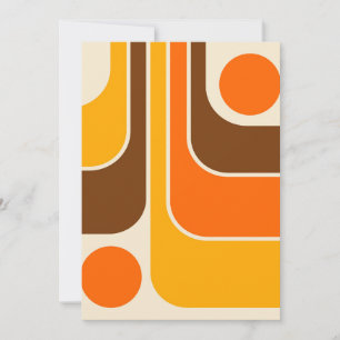 Mod 1970s Retro Style Geometric Design Invitation