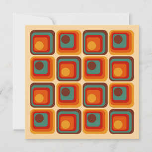 Mod 1970s Retro Style Geometric Design Invitation