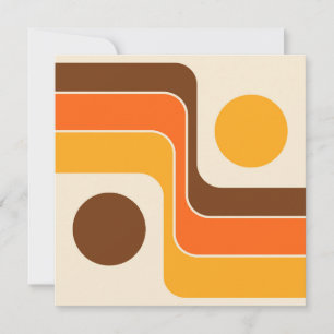Mod 1970s Retro Style Geometric Design Invitation
