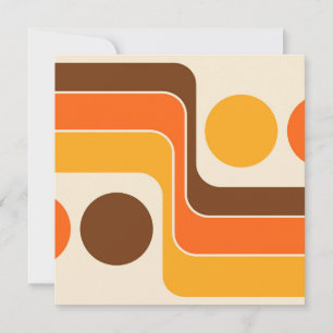 Mod 1970s Retro Style Geometric Design Invitation
